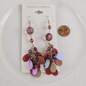 🖤3 for 25🖤Pink Beaded Shimmer Long Earrings NWT